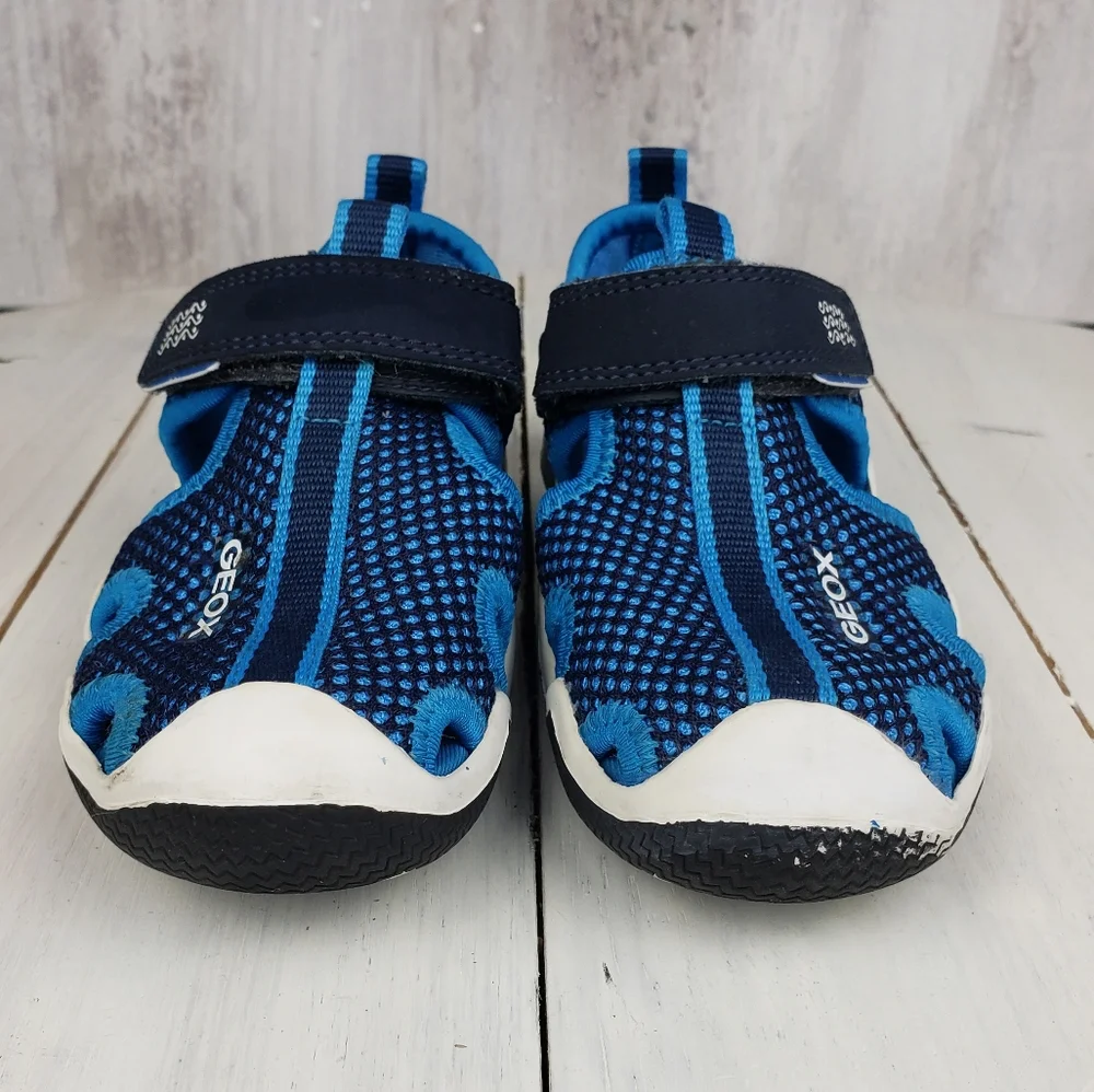 Geox Blue and Navy Kids' Mesh Sandal Sneakers
